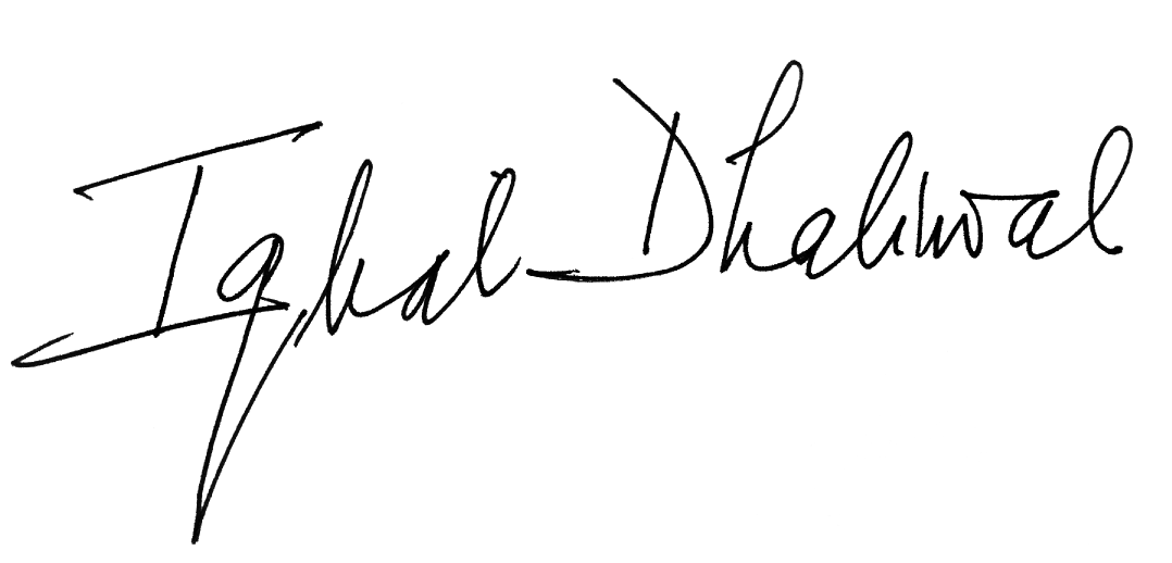 Iqbal Dhaliwal's signature