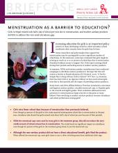 Menstruation as a barrier to education
