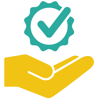 Icon of hand holding gear symbol