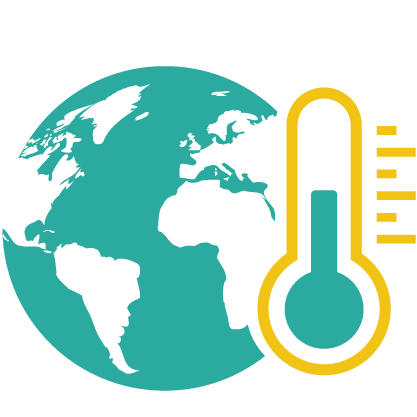 Earth with temperature scale