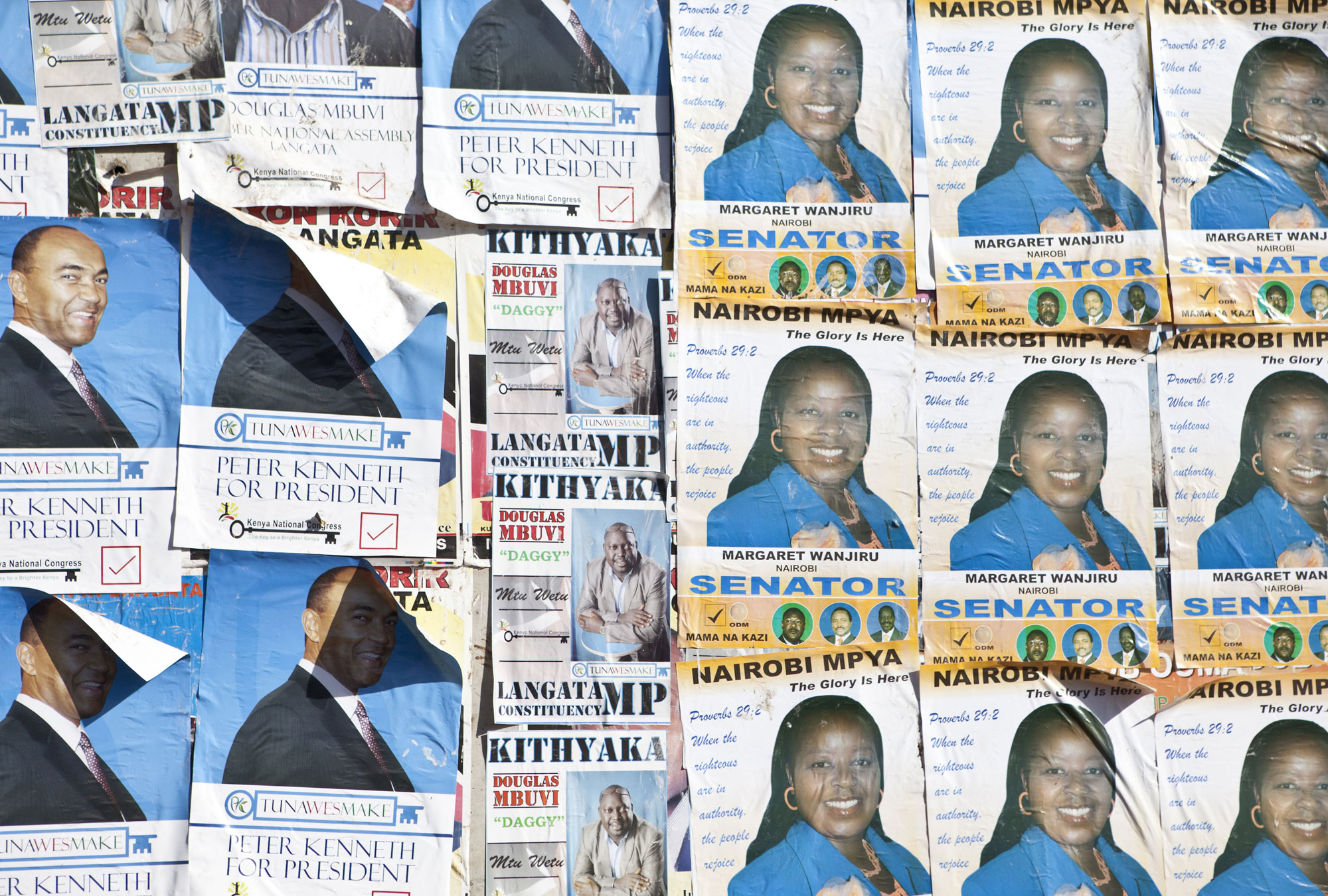 Political posters on a wall