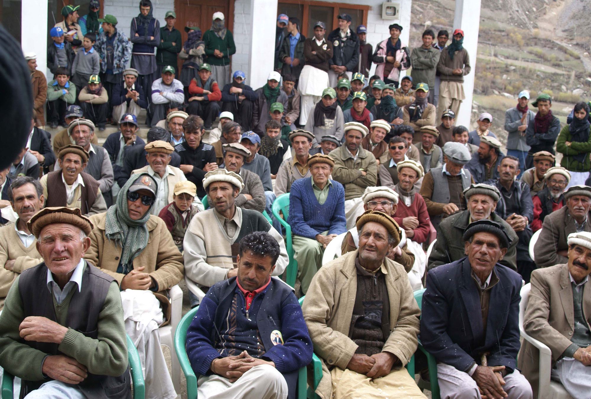 Group of seated people in Pakistan