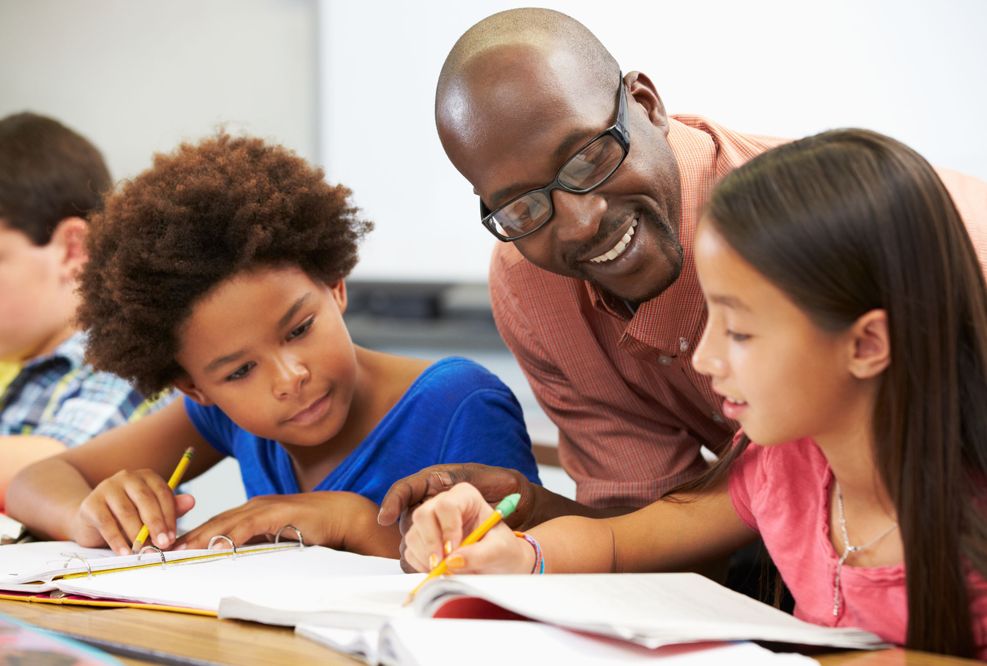Teacher with students