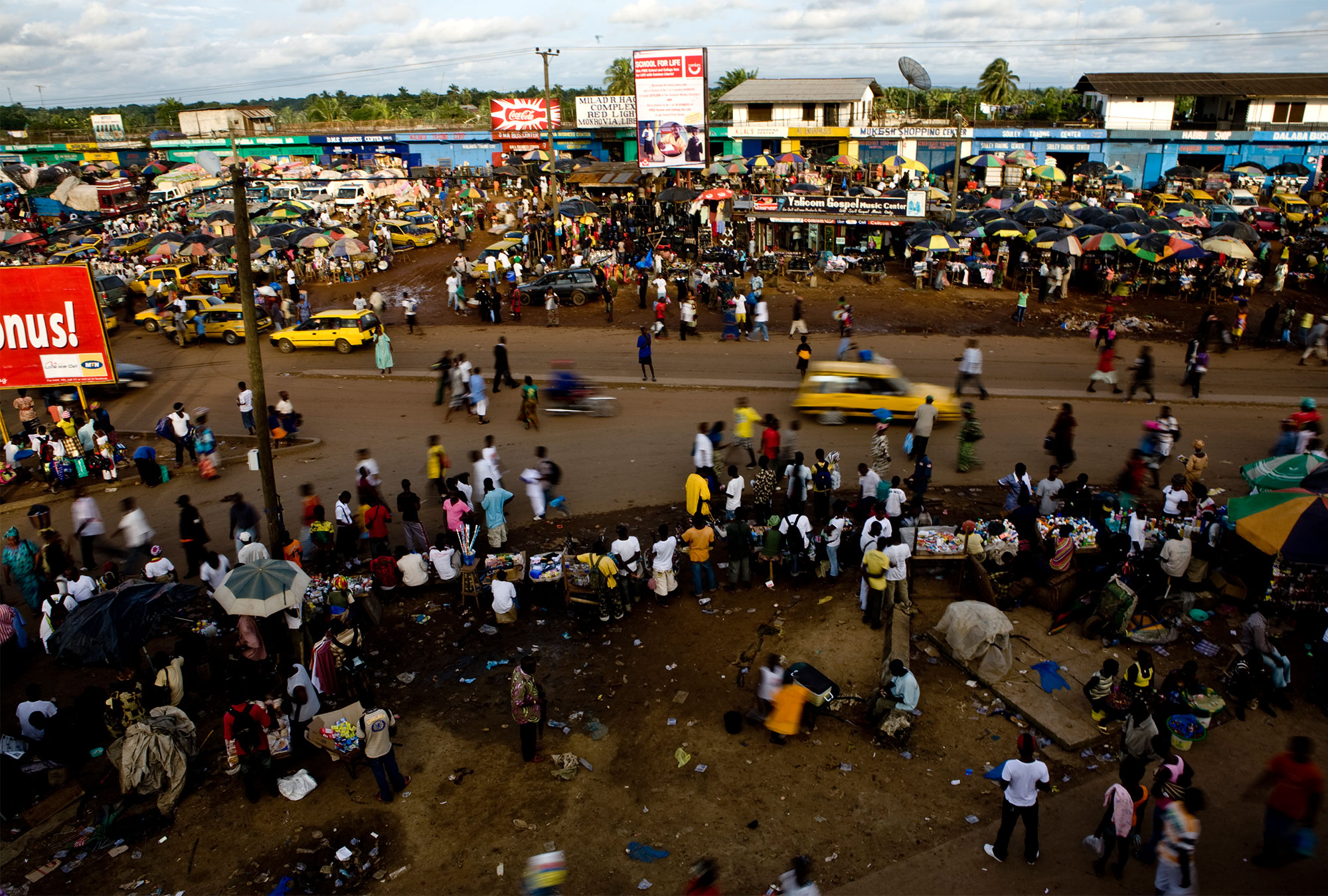 A busy street in Liberia