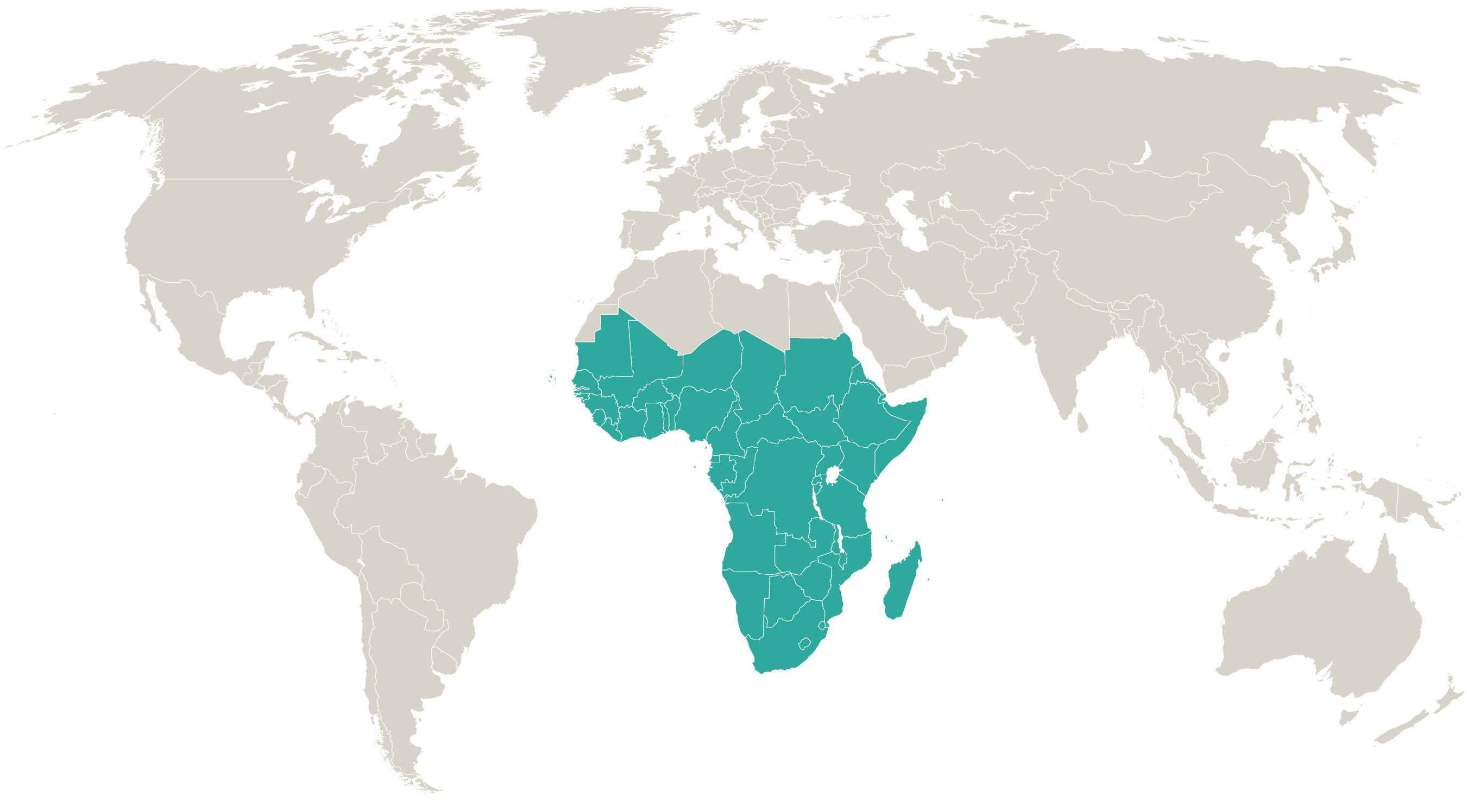 Map highlighting the countries Africa works in