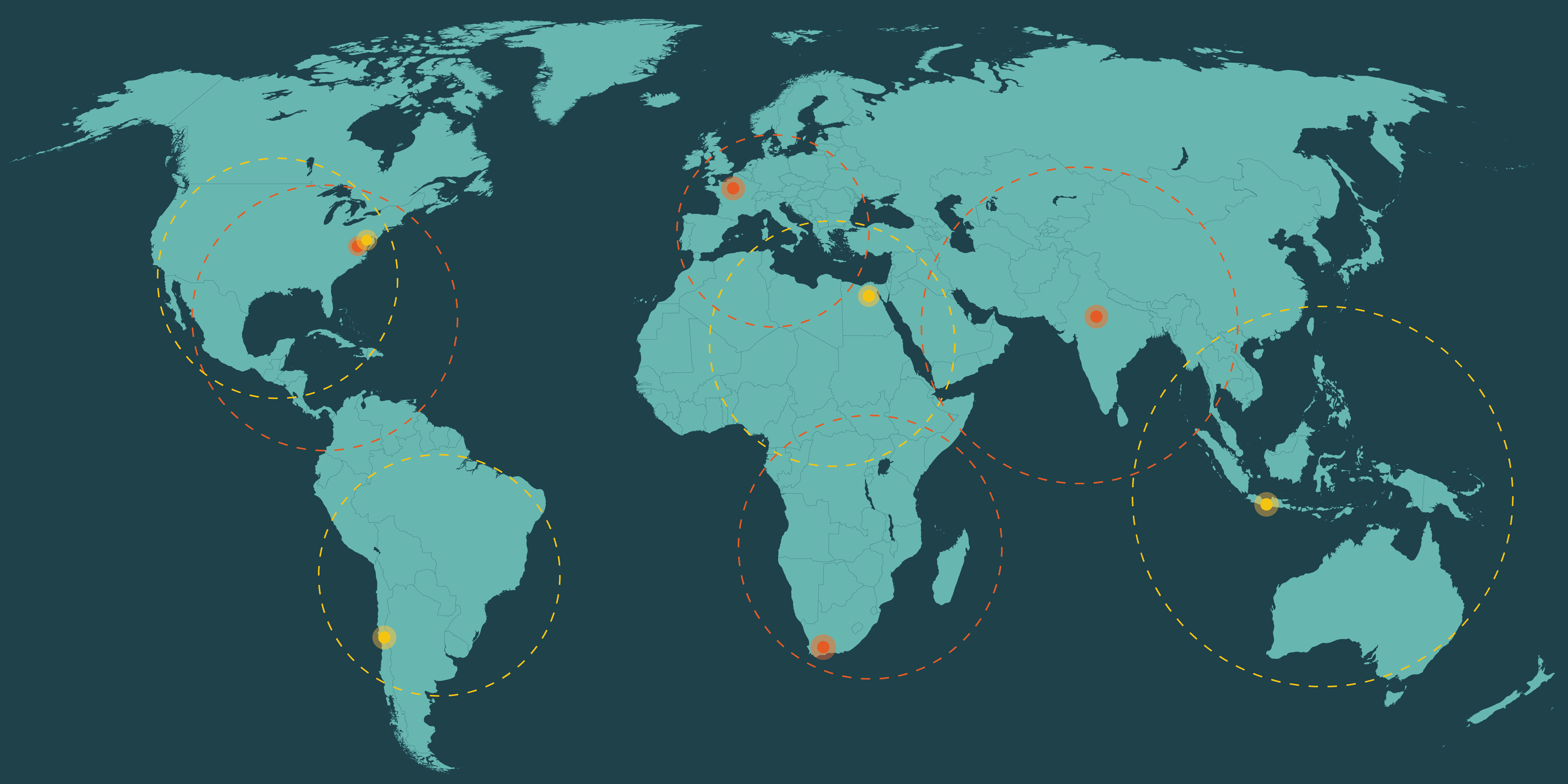 vector of map and jpals reach with dashed circles