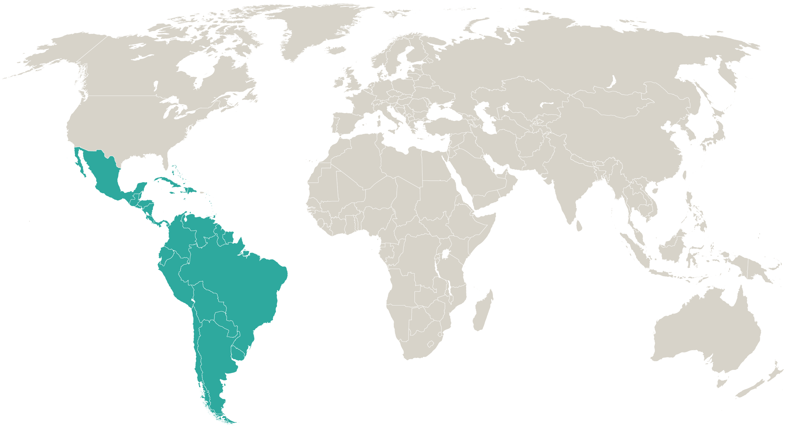 Map highlighting the countries LAC works in