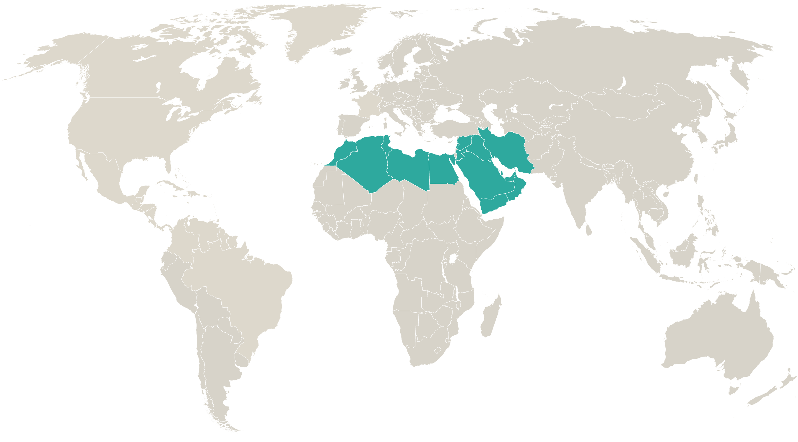 Map highlighting the countries J-PAL MENA works in