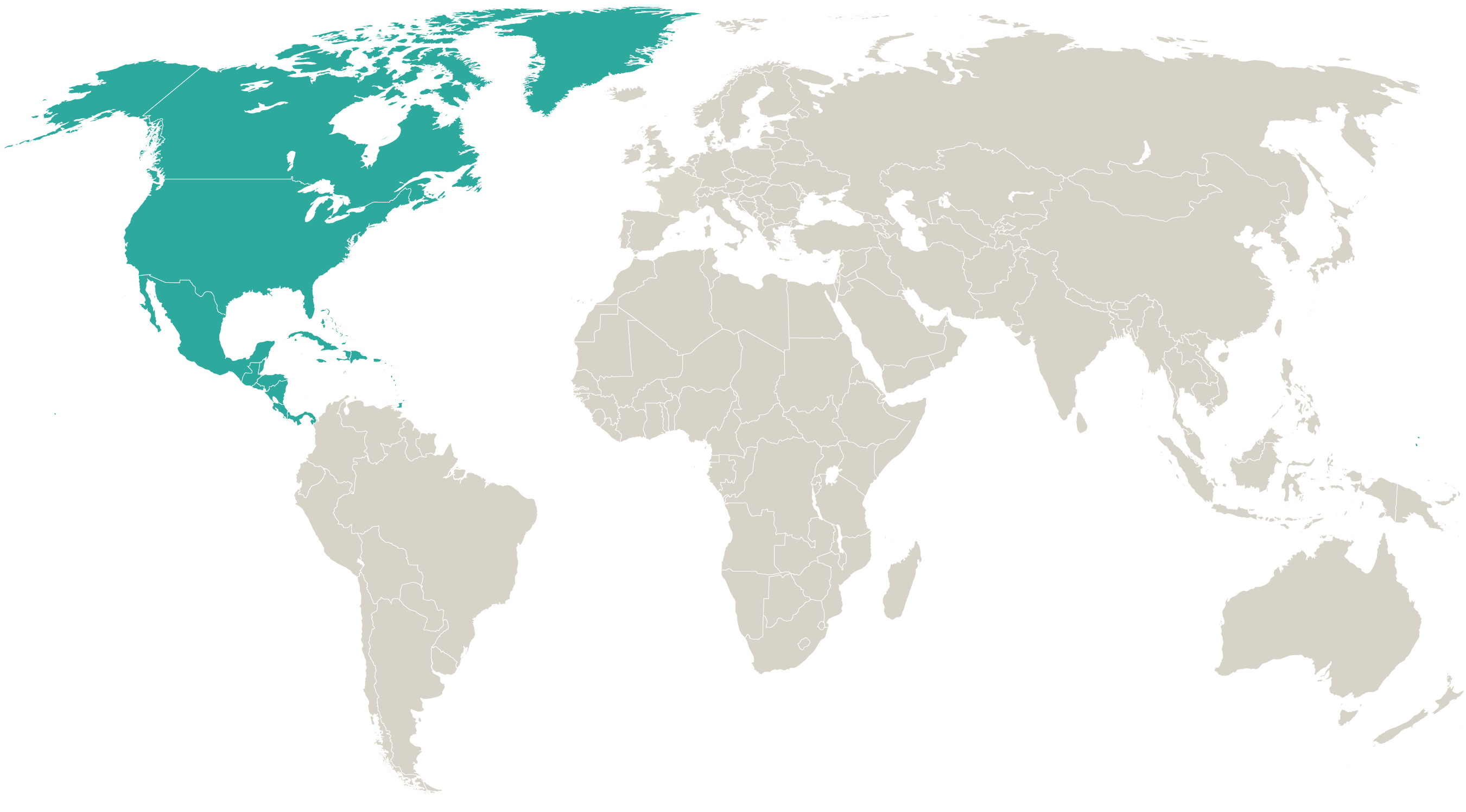 Map highlighting the countries J-PAL North America works in