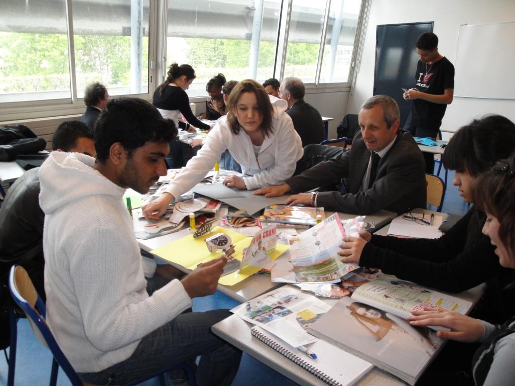High school students in career mentoring program in France