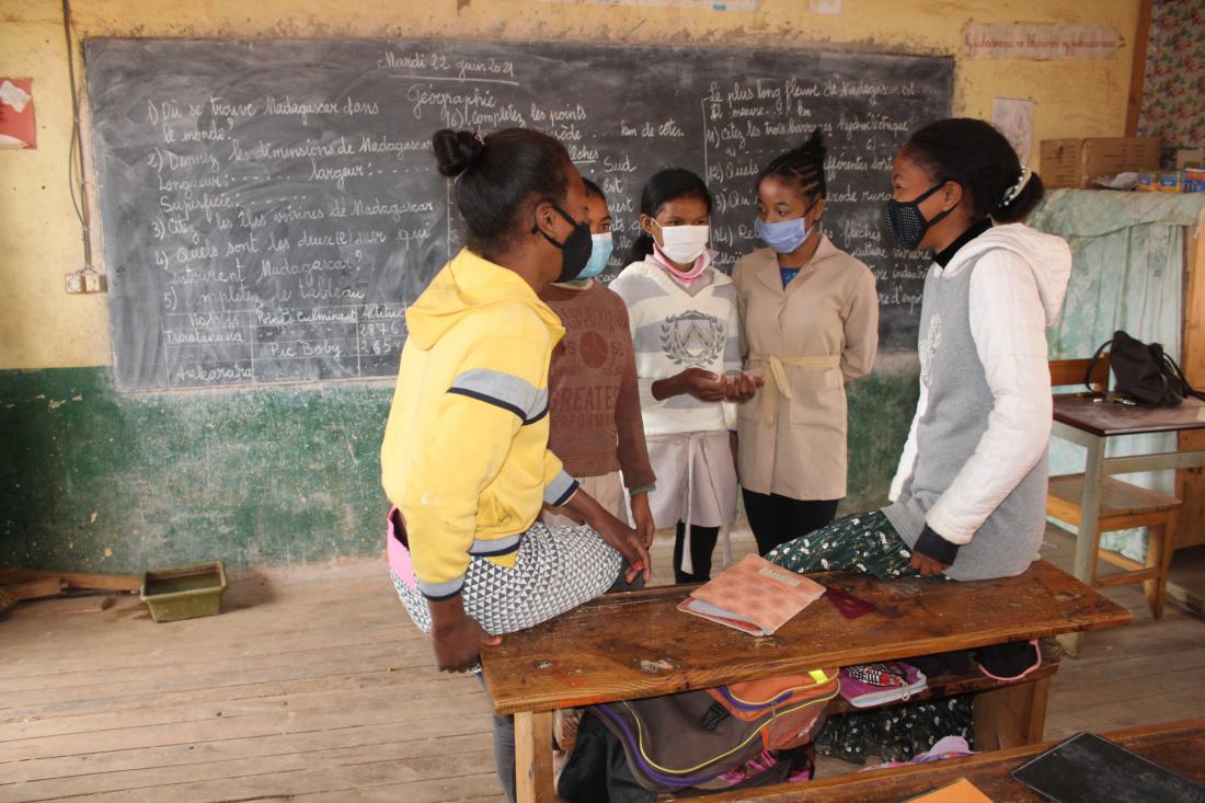 Young girls in the classroom