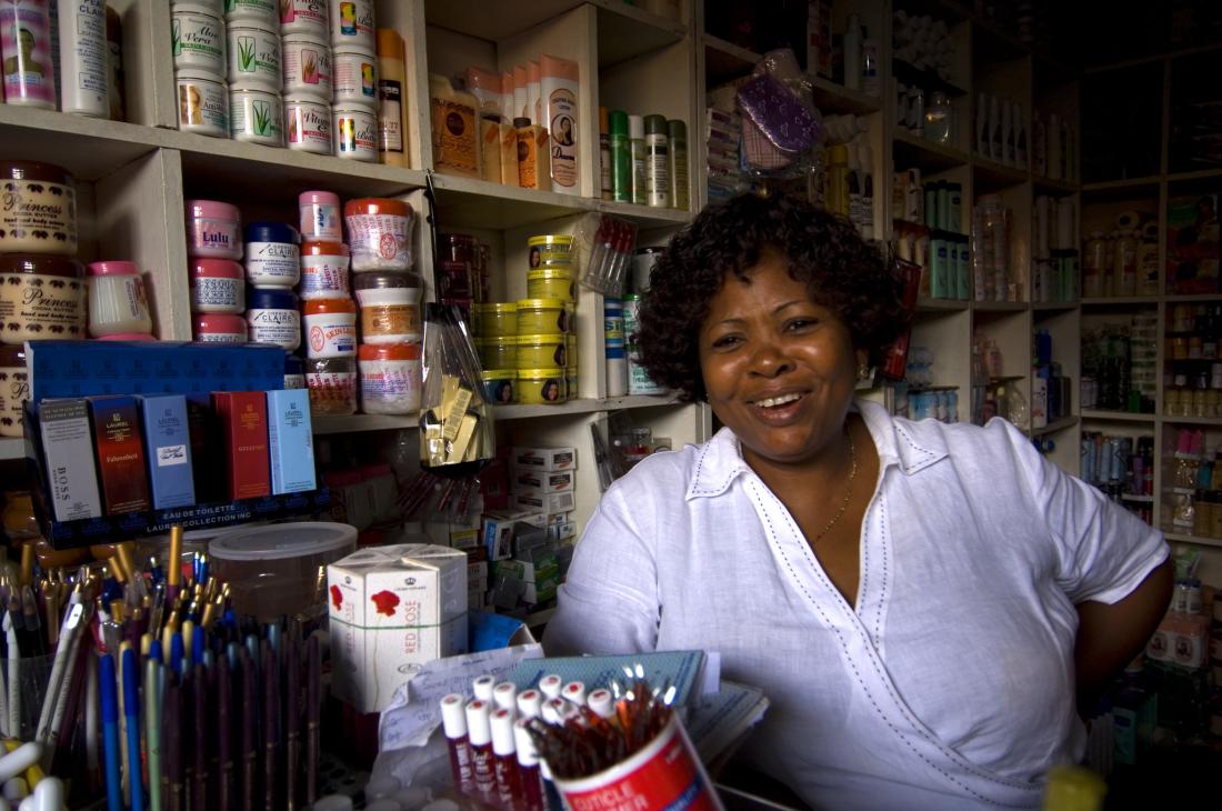 Woman in a small shop