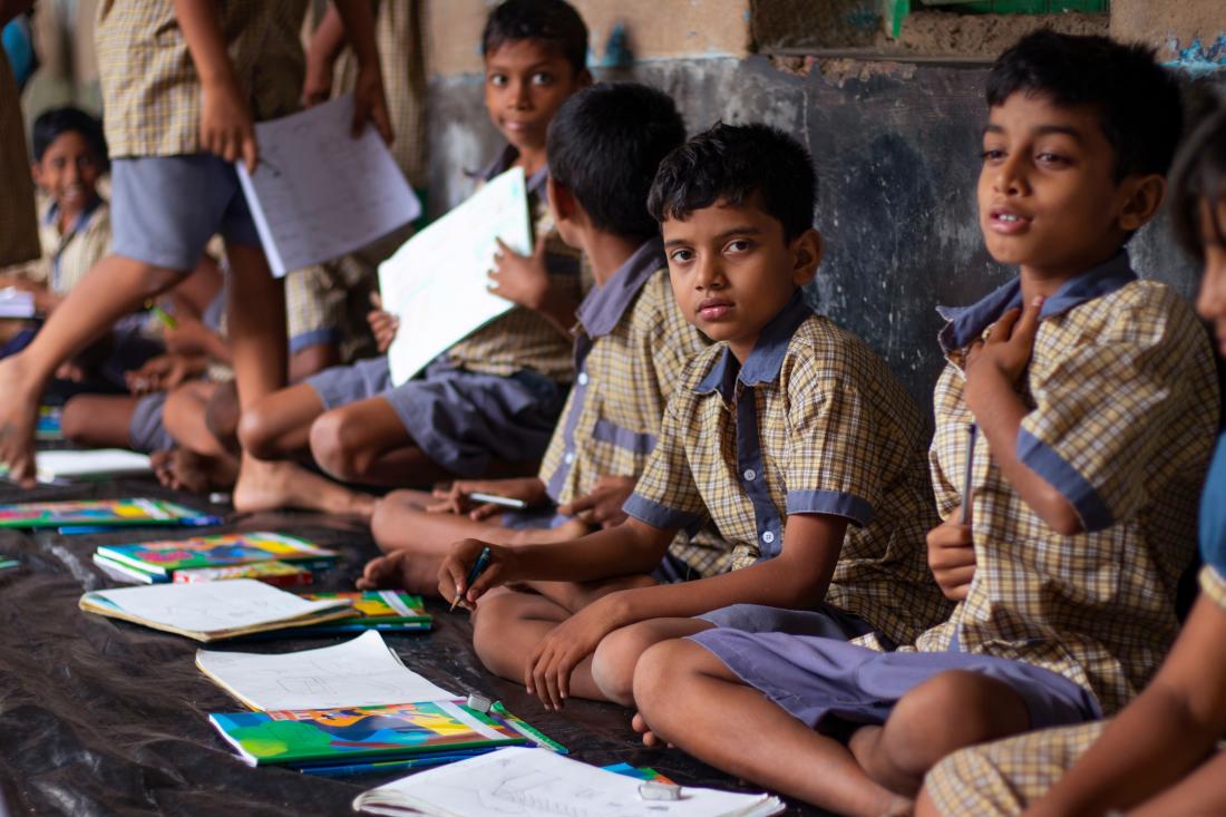 school Students studying in classroom