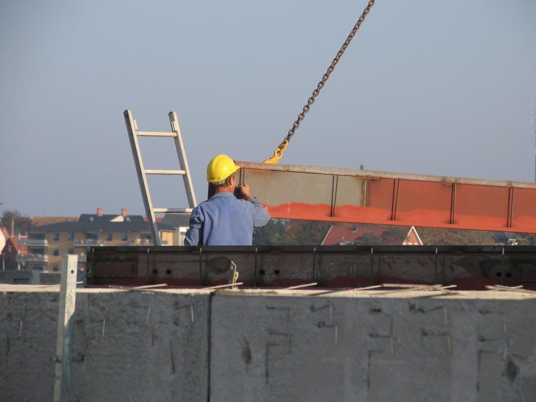A labor working at the construction site