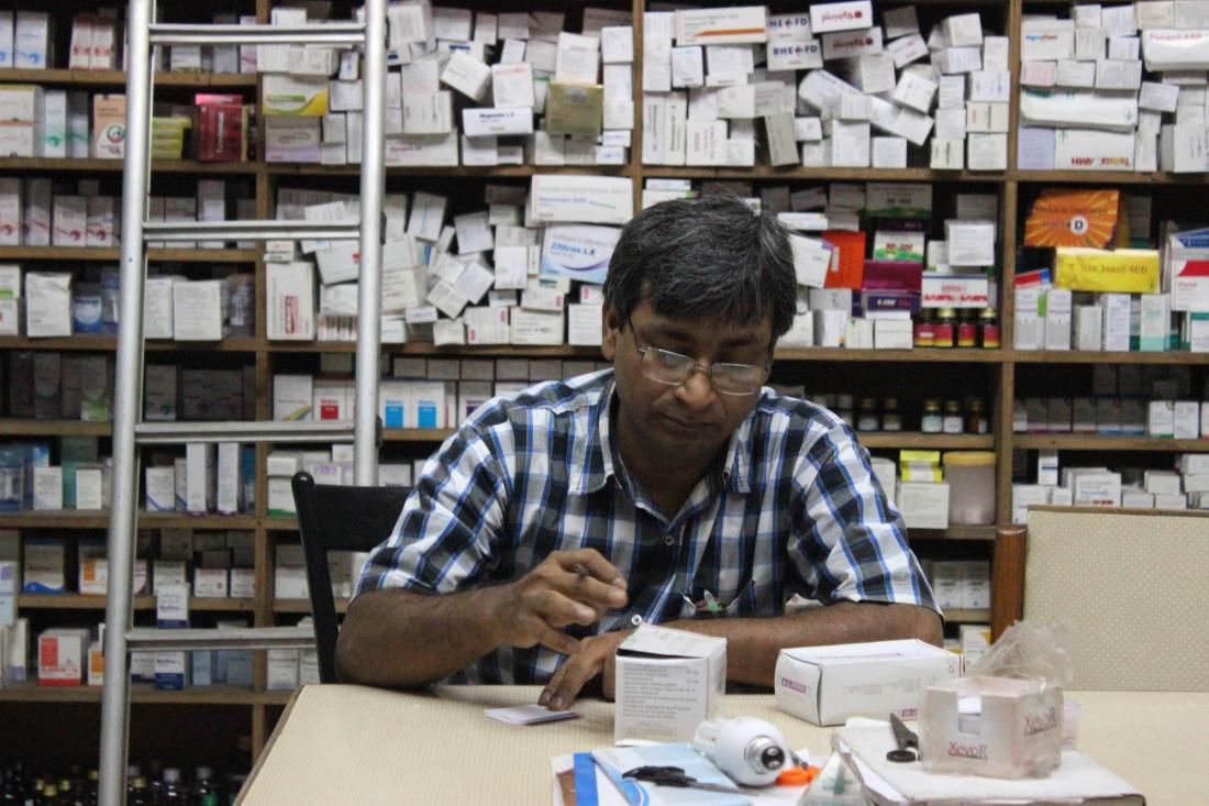 A healthcare worker in India.
