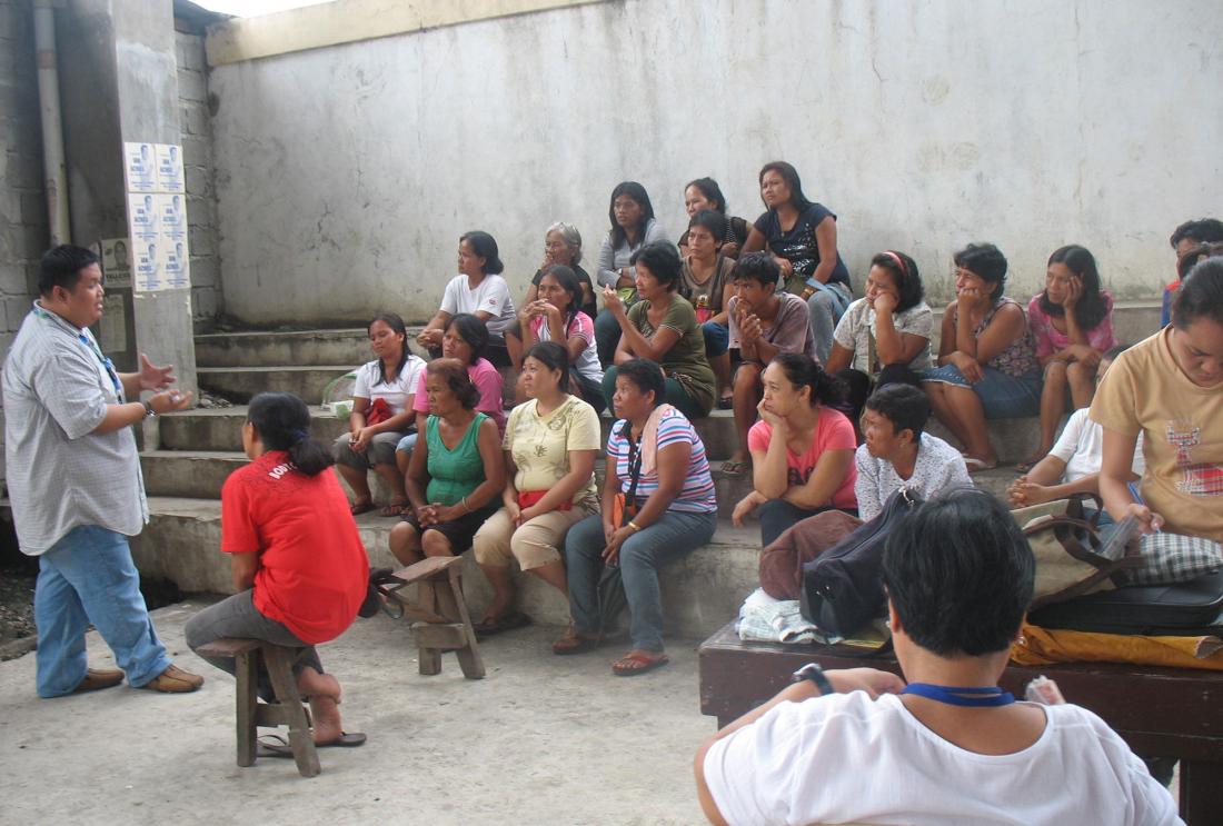 Women receiving financial literacy training in the Philippines