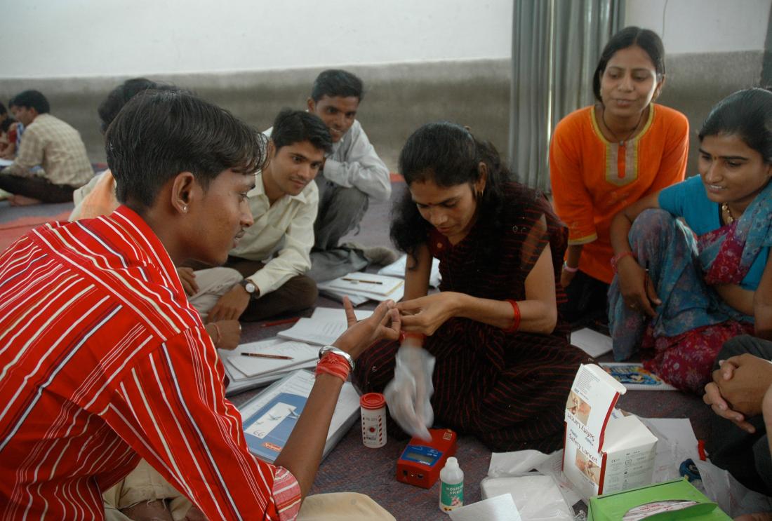 Health workers undergoing training