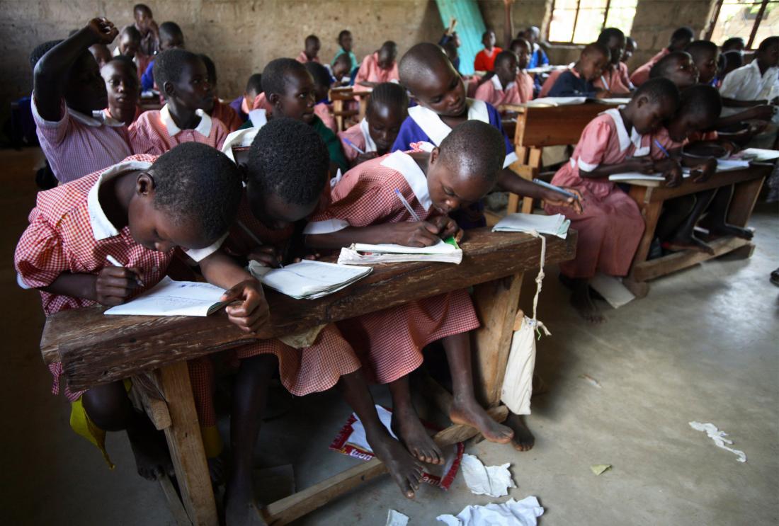 students in a classroom in Kenya
