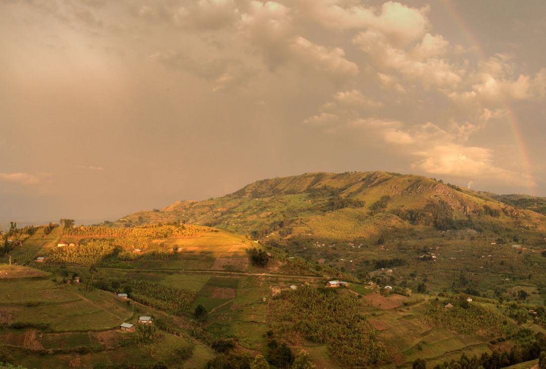 A sloping landscape in western Uganda