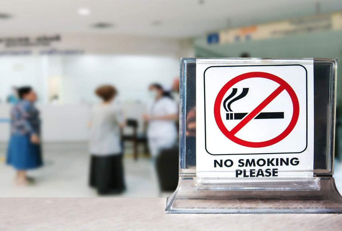 No smoking sign in a clinic