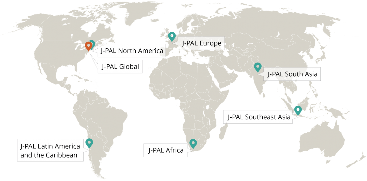 map of j-pal offices around the world