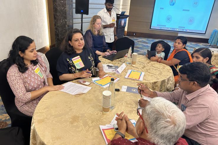 J-PAL South Asia's IDCA team members in discussion