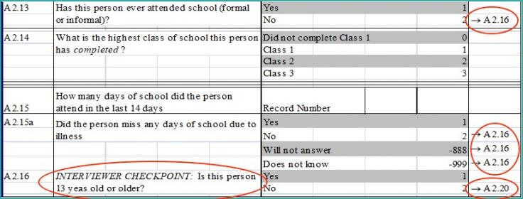 A screenshot of a paper survey created in Microsoft Word. 