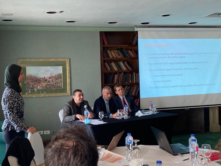 3 panelists speak at a staff training in Cairo, Egypt