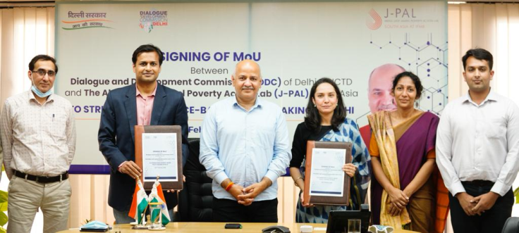 Shobhini Mukerji and Aparna Krishnan at the MoU signing with the Government of Delhi in Delhi