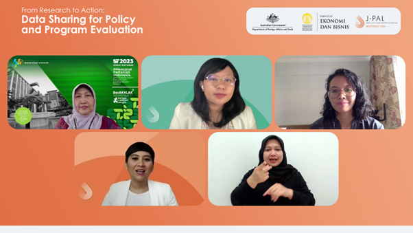 Screenshot of speakers from a J-PAL SEA webinar