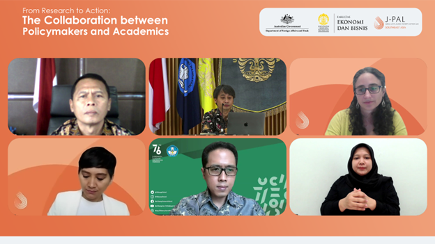 J-PAL SEA webinar screencap featuring panelists