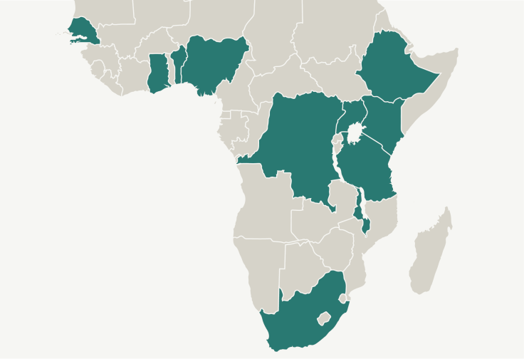 A map of African countries where J-PAL funded evaluations have occurred.