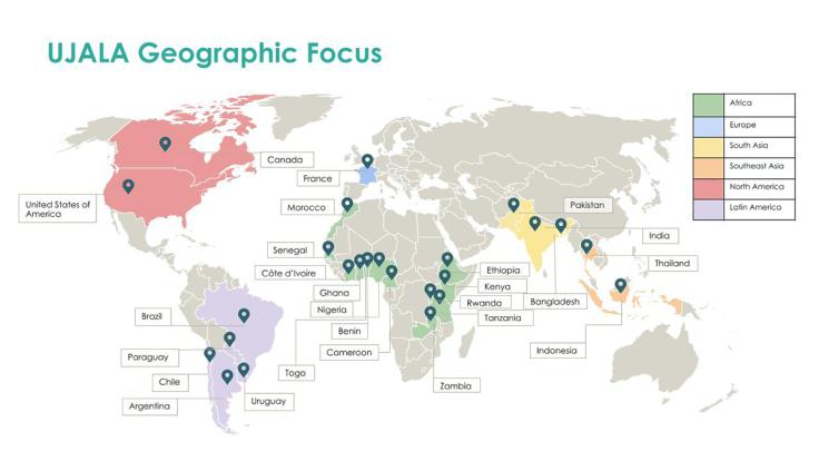 Map of UJALA Geographic Focus
