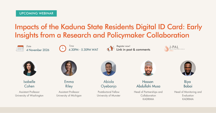 J-PAL Africa DigiFi webinar on digital ID cards in Nigeria