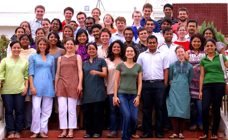 Staff pose for a group photo