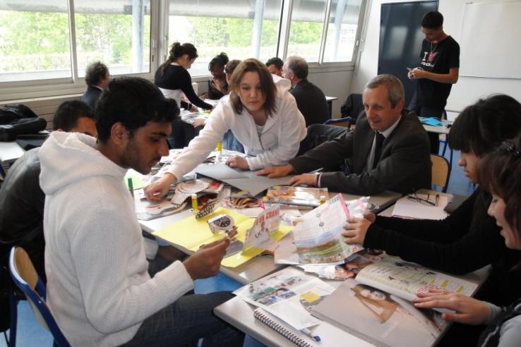 High school students in career mentoring program in France