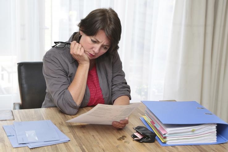 Woman reading a document