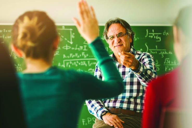 Student being called on by a teacher 