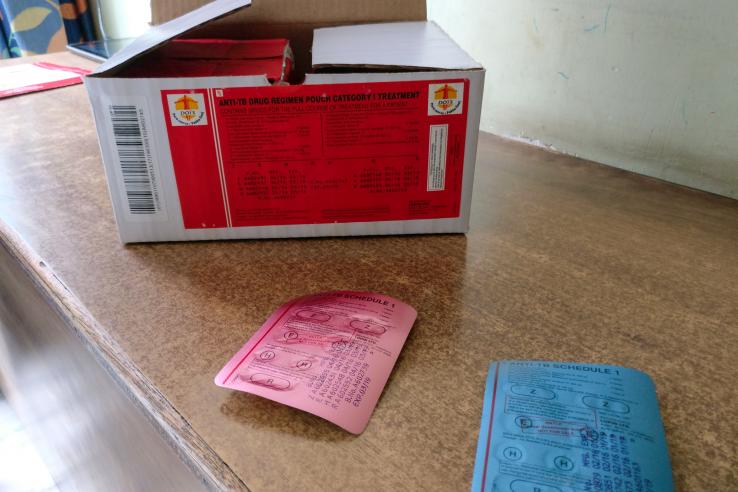 DOTS medication tablets on a table