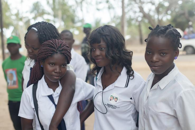 Girls in school uniform in Mozambique