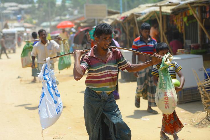 A man carrying bags