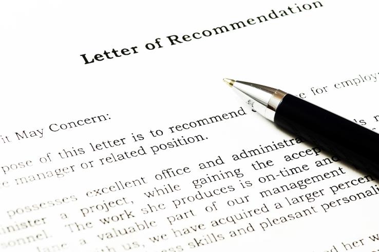 Image of black text "letter of recommendation" on white background