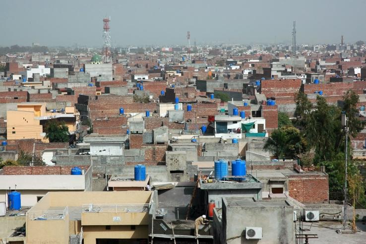 A view from a rooftop over the city