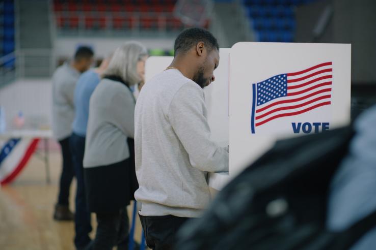 Voters in polling station, United States J-PAL North America evaluation summary