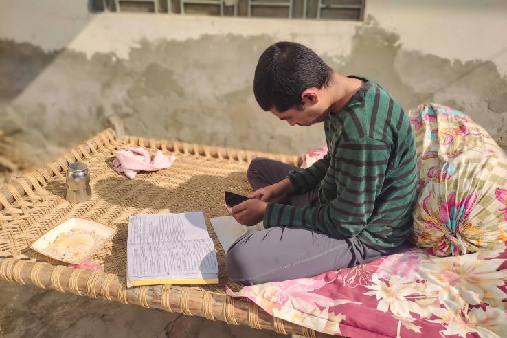 Man using a phone in Pakistan