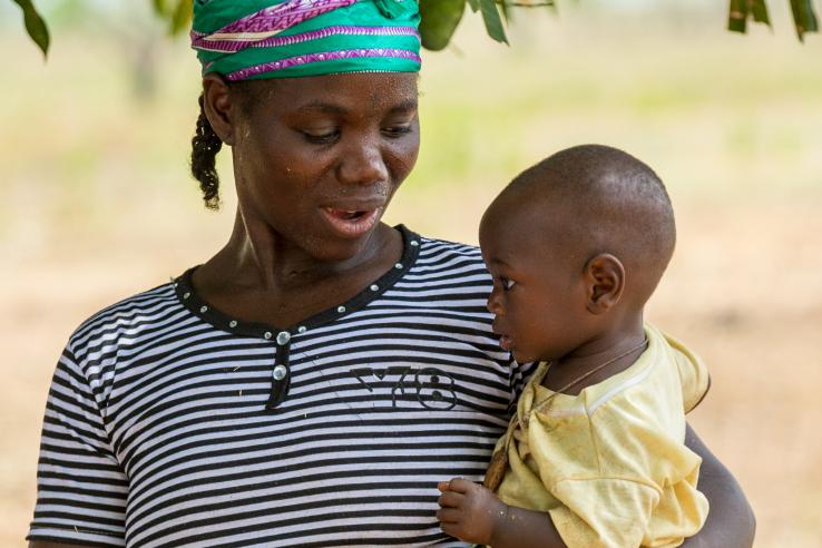 Mother talking to infant