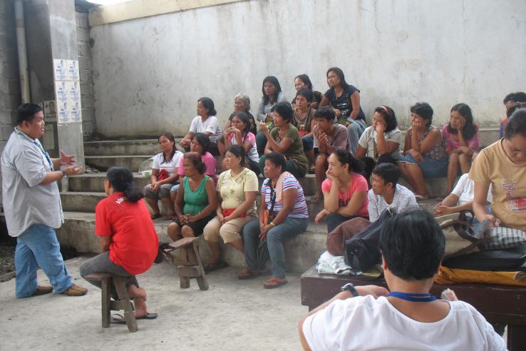 Women receiving financial literacy training in the Philippines
