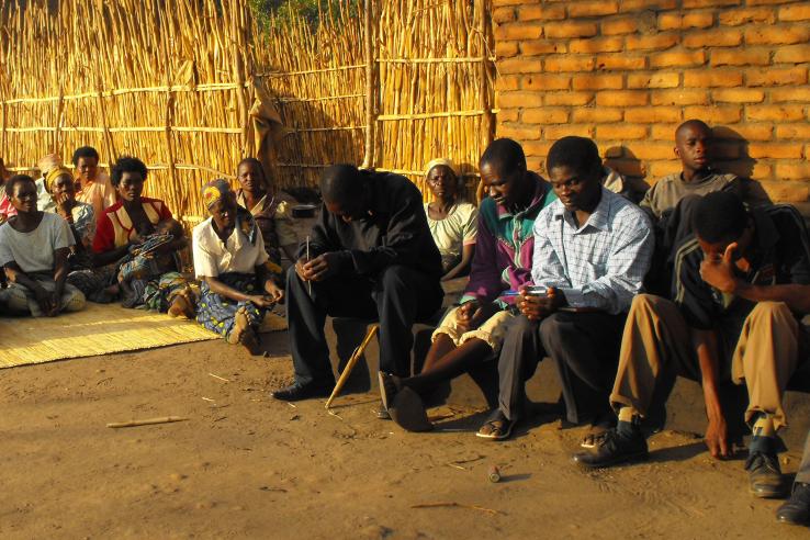 A village gathering in Malawi