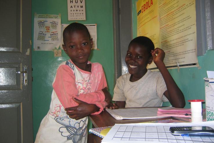 Kids keeping their spirits up in a health center