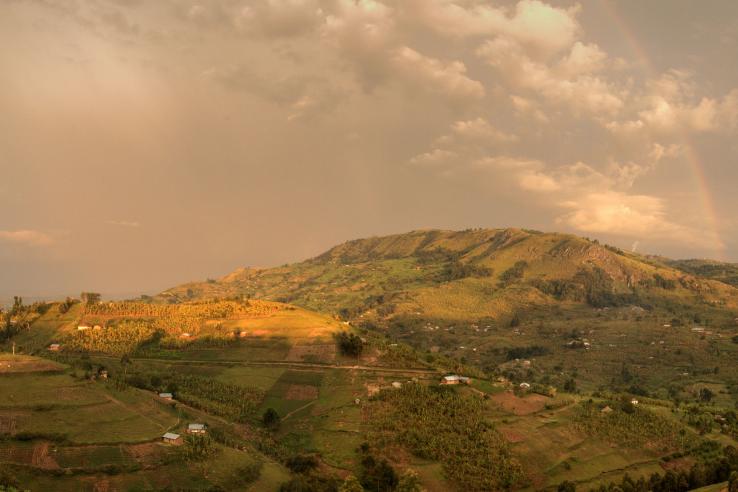 A sloping landscape in western Uganda